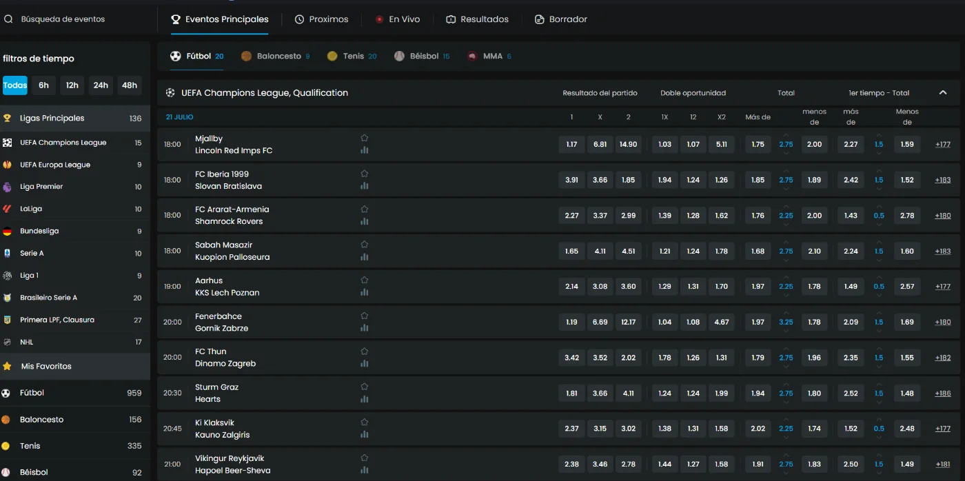 Mystake Casino Apuestas de Fútbol Mystake Casino con apuestas de fútbol, cuotas en vivo y partidos de la UEFA Champions League