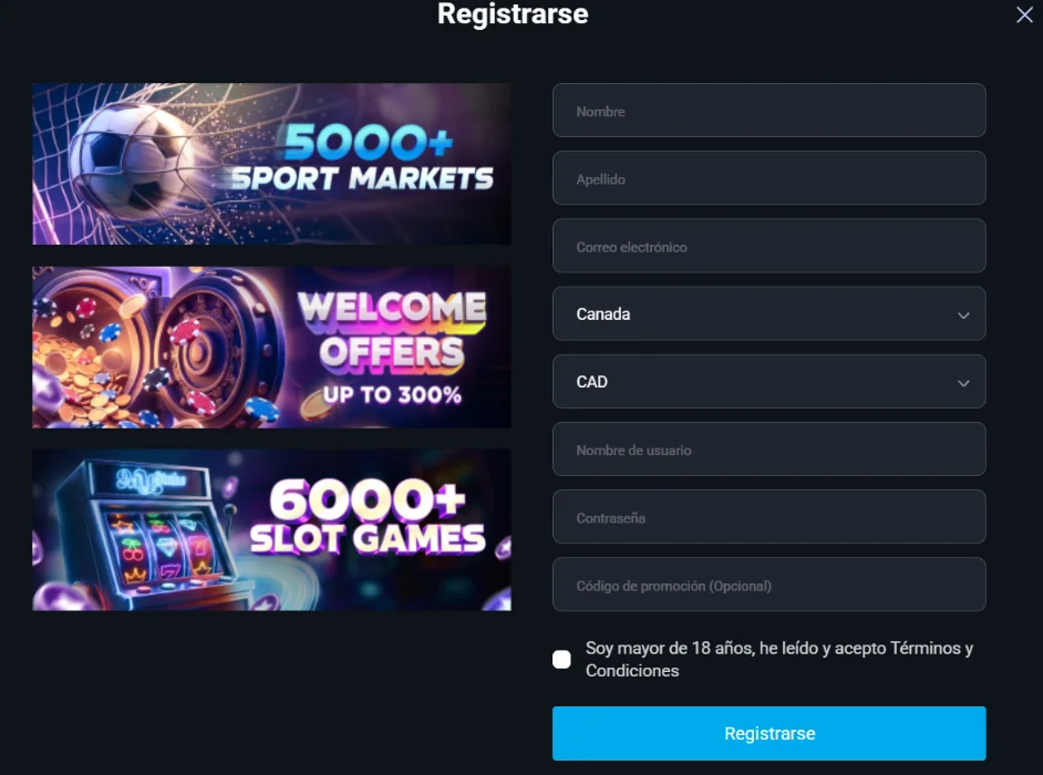 Mystake Casino Registro de Cuenta Mystake Casino con formulario de registro, más de 5000 mercados deportivos, ofertas de bienvenida y más de 6000 tragamonedas