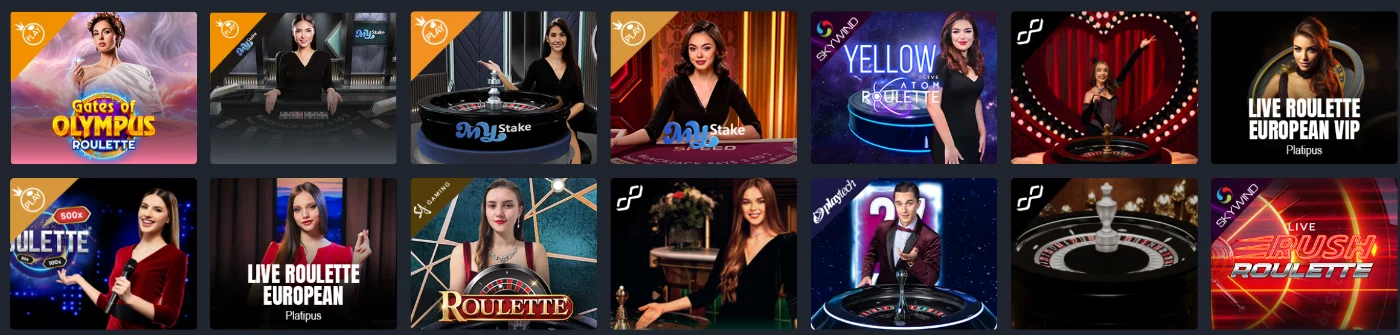 Mystake Casino Ruleta en Vivo Mystake Casino con selección de juegos de ruleta en vivo de varios proveedores