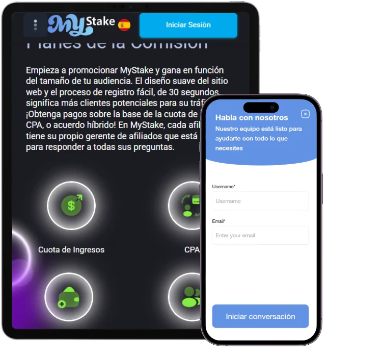 Mystake Casino Versión Móvil y Soporte Mystake Casino en versión móvil con programa de afiliados y chat de soporte en vivo